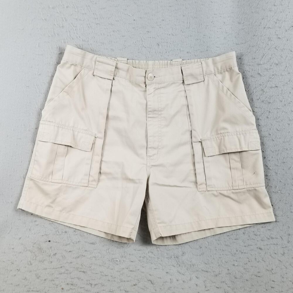 Weekender Cargo Shorts Mens 38 Khaki Elastic Waist Travel Hiking Pockets M03910